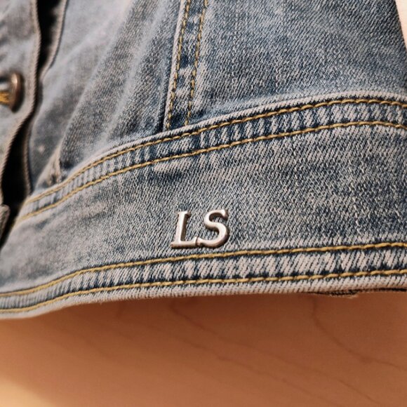 LUISA SPAGNOLI Denim Jacket With Popping Elastic Collar - Picture 6 of 7